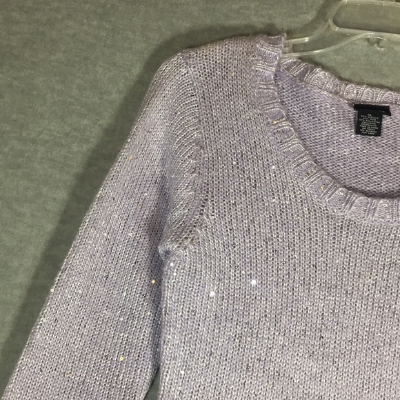 RUE 21 Wool Blend Holiday Ski Scoop Neck Machine Washable Sweater Tiny Sequins - Picture 8 of 15